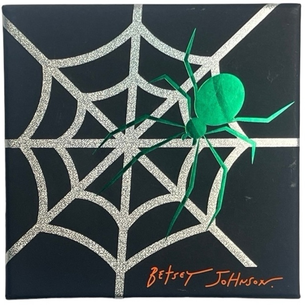 BETSEY JOHNSON Halloween Mismatched Sparkle Spider Dangle Leverback Earrings NWT - Picture 6 of 7